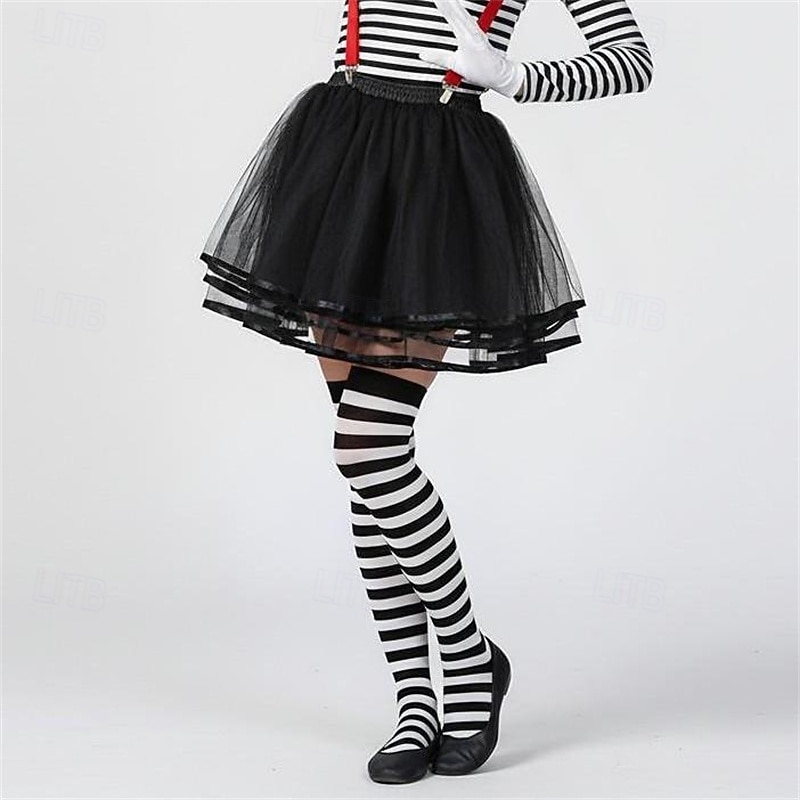 Fancy kostyme Tyllskjørt Tutu-skjørt Mime-kunstner Mimeklovn sirkus 1950-tallet 1980erne Multi Layer Oppblåst Voksne Dame Halloween Karneval Fest Ytelse Dansballett Kle deg opp 2026 - $23.99 –P1