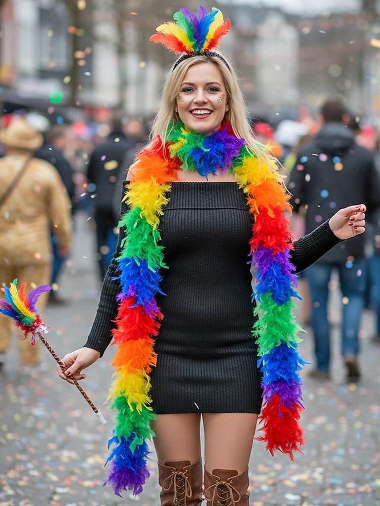 2026年 女性用マルディグラ羽毛ボア、複数の色、柔らかく軽量、カーニバルや仮面舞踏会に最適  コレクション – $14.99 –P1