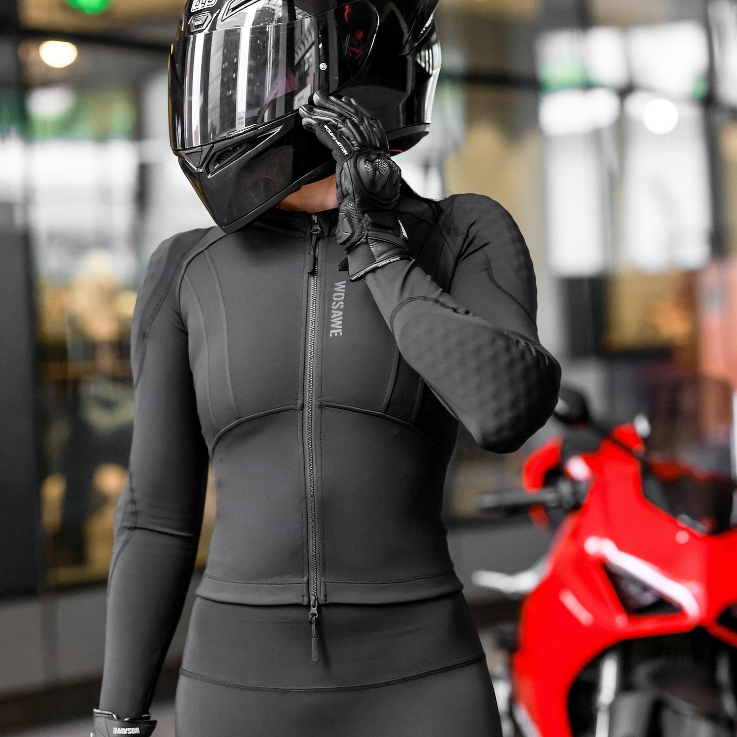 WOSAWE Spring/Summer Women's Motorcycle Top Yoga Running Sportswear High Elasticity Skin friendly Jacket Detachable CE Soft Protective Gear MD292/ME322 2026 - $119.99 –P9