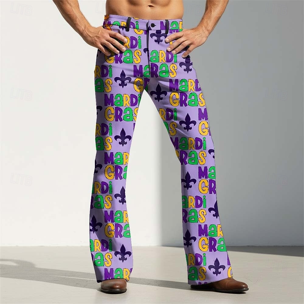 Martedì grasso Per uomo Piume Inchiostro splash Carnevale Pantaloni Pantaloni da discoteca Pantaloni a zampa d'elefante anni '60 e '70 Misura del girovita medio Vintage Retrò Feste Ferie Tasche del 2026 a $31.99 –P3