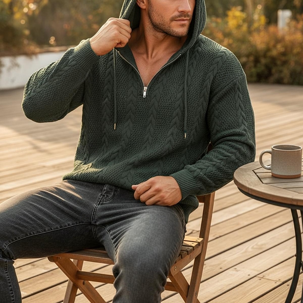 Ανδρικά Ζακάρ Φούτερ πουλόβερ με κουκούλα και πουλόβερ Κουκούλα με φερμουάρ Quarter Σομόν Μαύρο Λευκό Πράσινο Ανοικτό Κρασί Με Κουκούλα Σκέτο Κουμπώσου Με Υφή Causal Καθημερινά Αθλήματα & Ύπαιθρος 2026 - $19.99 –P12