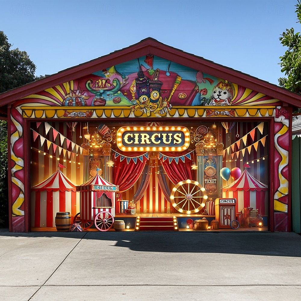 Mardi gras Garasjeportdeksel Stor opphengning sirkus Luksus 3D Party Utendørs Bakgrunner for skyting Inngangsdør Maskerade Hjemmedekor 2026 - $29.99 –P1