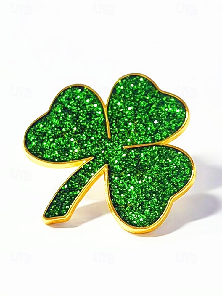 Női Szent Patrik-napi lóhere bross kitűzőkészlet, ötvözet anyagból, 4 darabos lóhere kitűzőkészlet, elegáns és ünnepi ír stílus kalapokhoz, dzsekikhez, táskákhoz, felvonulásokhoz, partikhoz és ünnepi ünnepségekhez 2026 - $11.99 –P6