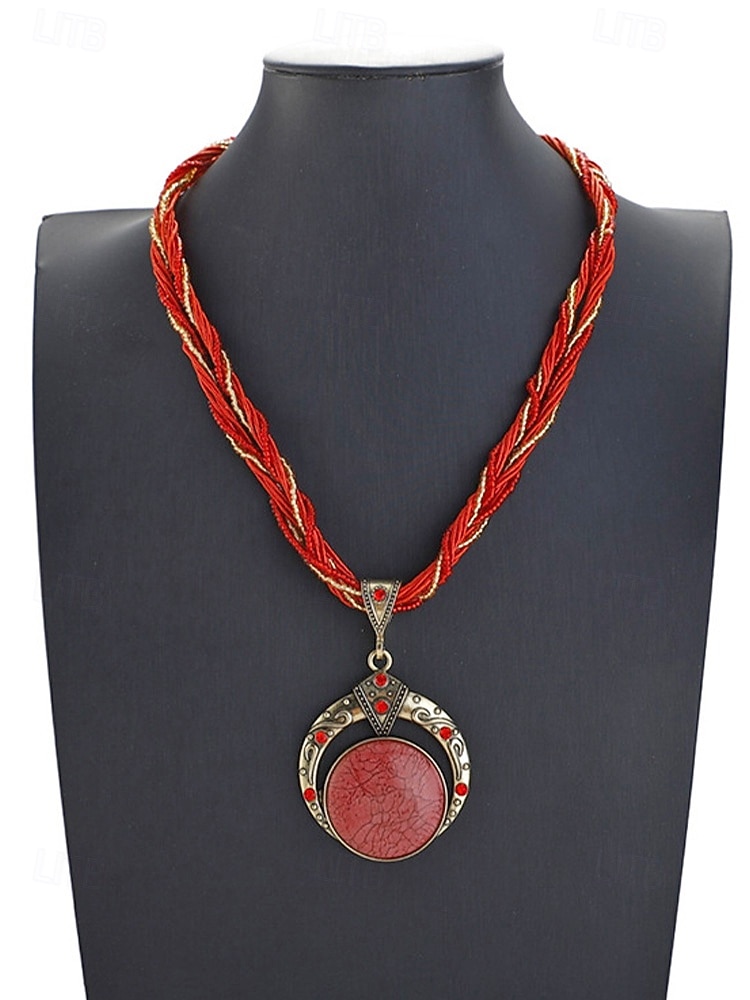 Naisten boheemi metalliseoskaulakoru monivärisellä helmiköydellä, ainutlaatuinen riipusmuotoilu, täydellinen arkeen ja juhlaan 2026 - $9.99 –P6