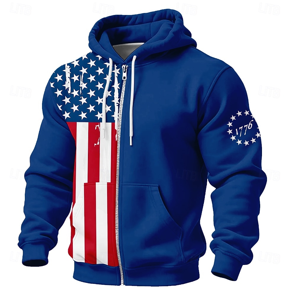 4η Ιουλίου 2026 250η Ημέρα Μνήμης Ανδρική Streetwear Σχεδιαστής ΗΠΑ Σημαία Τι-Σερτ Με Κουκούλα Καθημερινό Δρόμου 2026 - $31.99 –P1