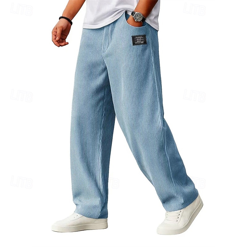 Homens Calças Esportivas Calças Calças de Veludo Calça de moletom de perna reta Com Cordão Bolsos Cintura elástica Tecido Conforto Macio Diário Ao ar livre Feriado Moda Estilo Clássico Preto Azul de 2026 por $25.99 –P2