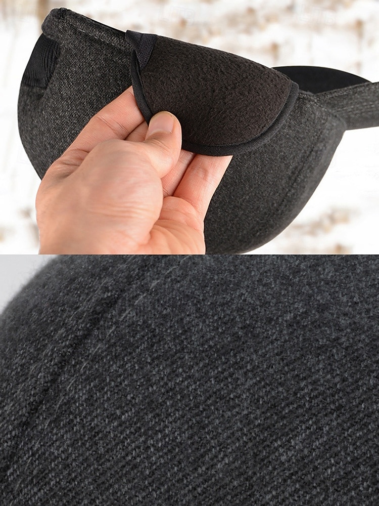 Férfi poliészter téli sapka összecsukható fülvédőkkel, több színben kapható – ideális hideg időjáráshoz és szabadtéri tevékenységekhez 2026 - $11.99 –P10