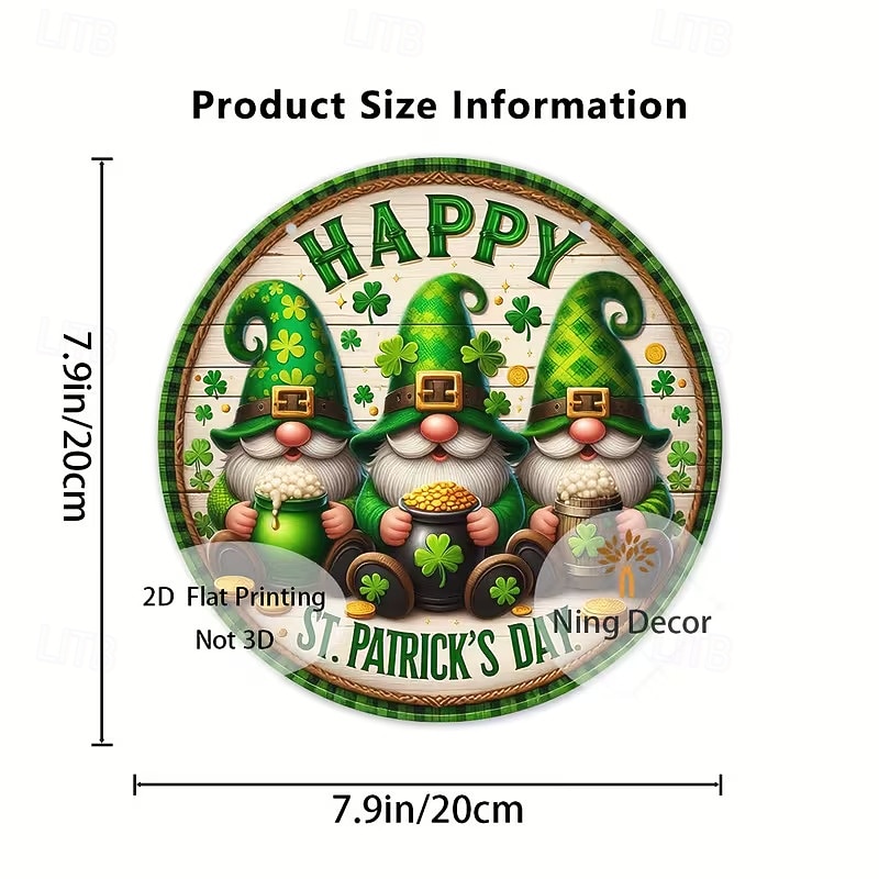 St Patrick's Day Leprechaun Wooden Welcome Sign (7.87 Inches X 7.87 Inches) - Festive Shamrock And Golden Pot Design Versatile Indoor/Outdoor Decoration 2026 - $12.49 –P6