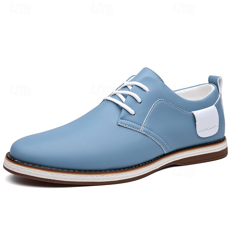Ανδρικά casual μπλε παπούτσια oxford – άνετα παπούτσια με κορδόνια και μαλακό άνω μέρος, ιδανικά για καθημερινή χρήση, εργασία και casual εξόδους και γάμους. 2026 - $42.99 –P4
