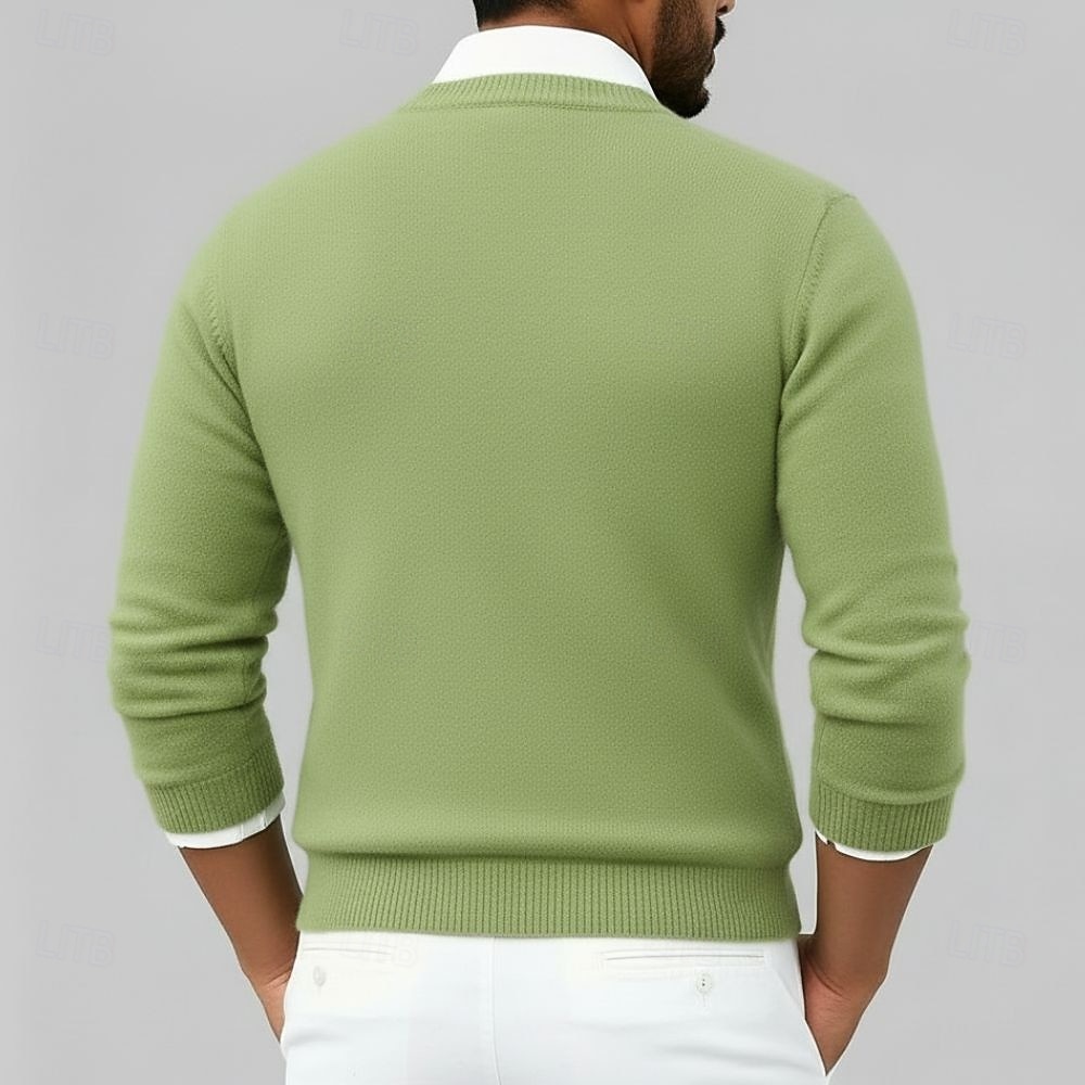 Men's Premium Pure Wool Cashmere Crewneck Sweater Classic Knit Pullover Jumper Soft Warm Breathable 2026 - $123.99 –P4
