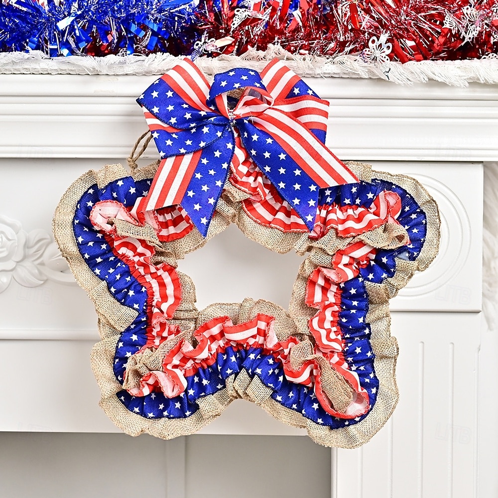 250 Év Amerikai Függetlenség Napi Otthoni Ajtó Dekorációk Piros Kék és Fehér Koszorúk Ünnepi Parti Függetlenség Napi Koszorúk 2026 - $55.99 –P2