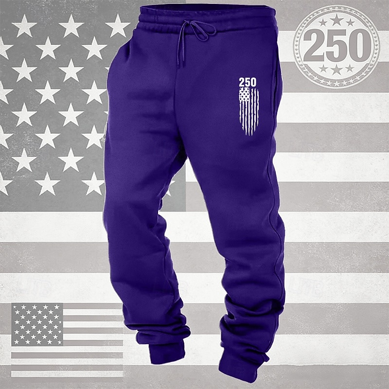 Herr Joggingbyxor Joggare Långbyxor Snörning Ficka Elastisk midja Landsflagga Komfort Andningsfunktion Dagligen Utomhus Amerikas 250-årsjubileum Semester Mode Vit Vin Microelastisk 2026 - $13.49 –P7