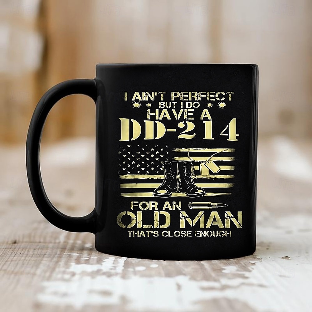 dd-214 veterangavekrus - jeg er ikke perfekt, men jeg har en dd-214 til en gammel mann som er nær nok det amerikanske flagget &design av militærstøvler 2026 - $15.99 –P5