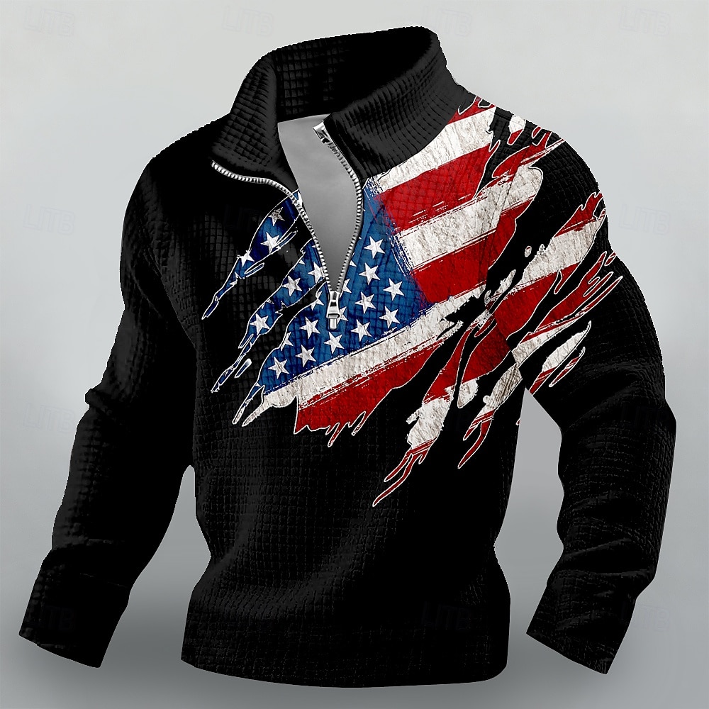4. Juli 2026 250. Gedenktag Herren Designer US Flagge Hoodie Sweatshirt Freizeit Outdoor Alltag 2026 - $33.99 –P4