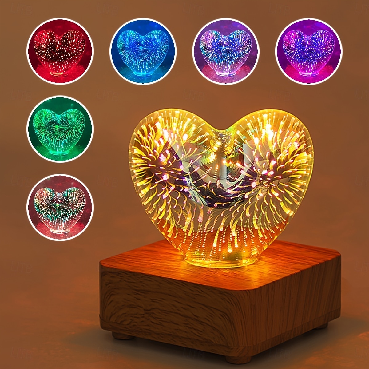 1 buc lampă de noapte cu artificii de dragoste 3D alimentată prin USB 11 * 9cm decorativ pentru dormitor living dining atmosferă pentru capul de pat lumini decorative cadouri 2026 - $17.99 –P3