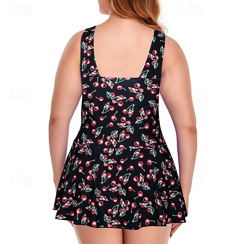 Жен. Купальник с цветочным принтом Платья-купальник Один Пис С принтом Ультралегкий (UL) Утягивание живота Эластичный Без рукавов Купальники Серфинг Для погружения с трубкой Лето 2026 - $25.99 –P6