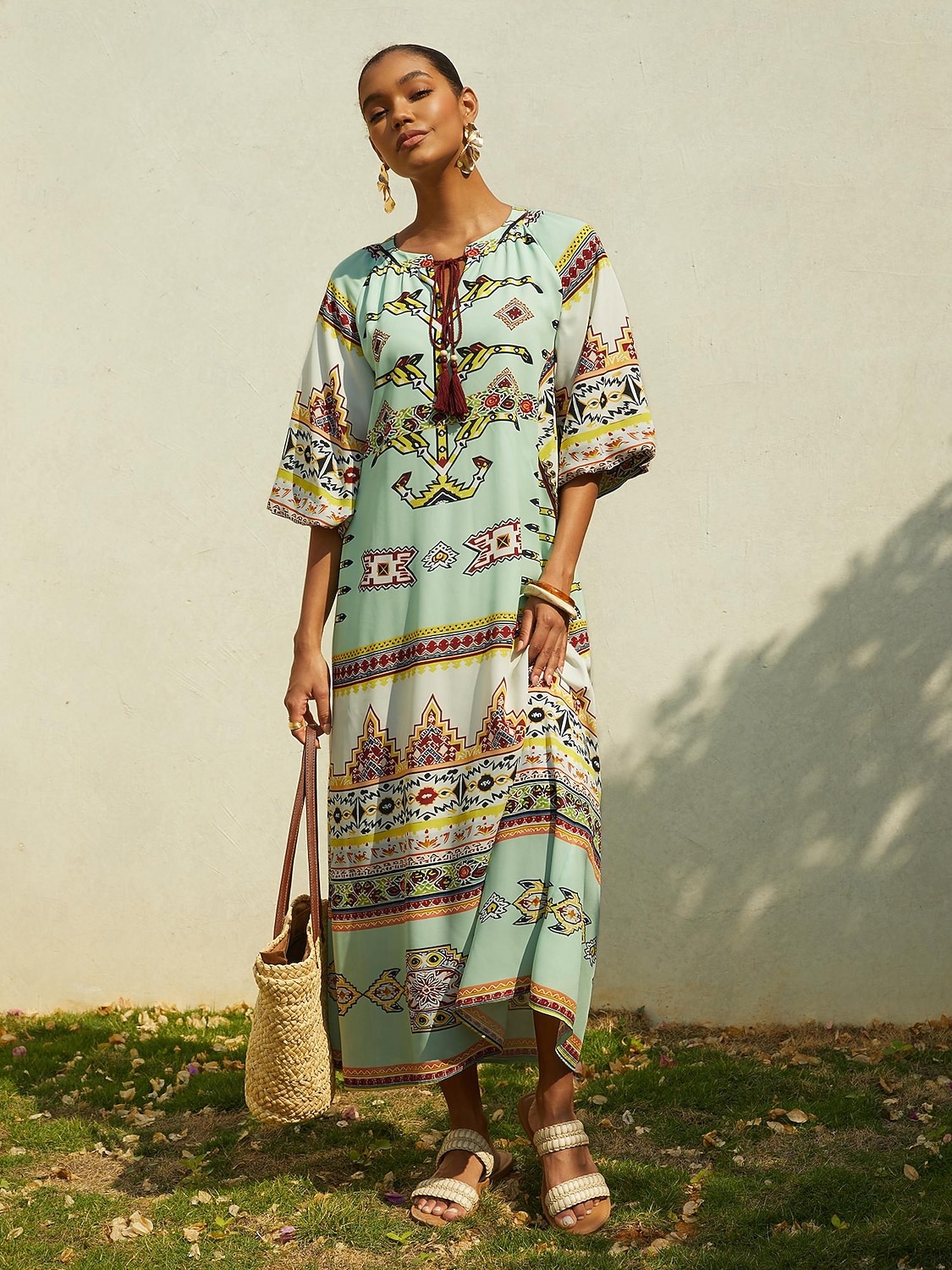 chinese dress ladies Exceptional Bliss Lace-Up Floral Chiffon Maxi Dress main image 1