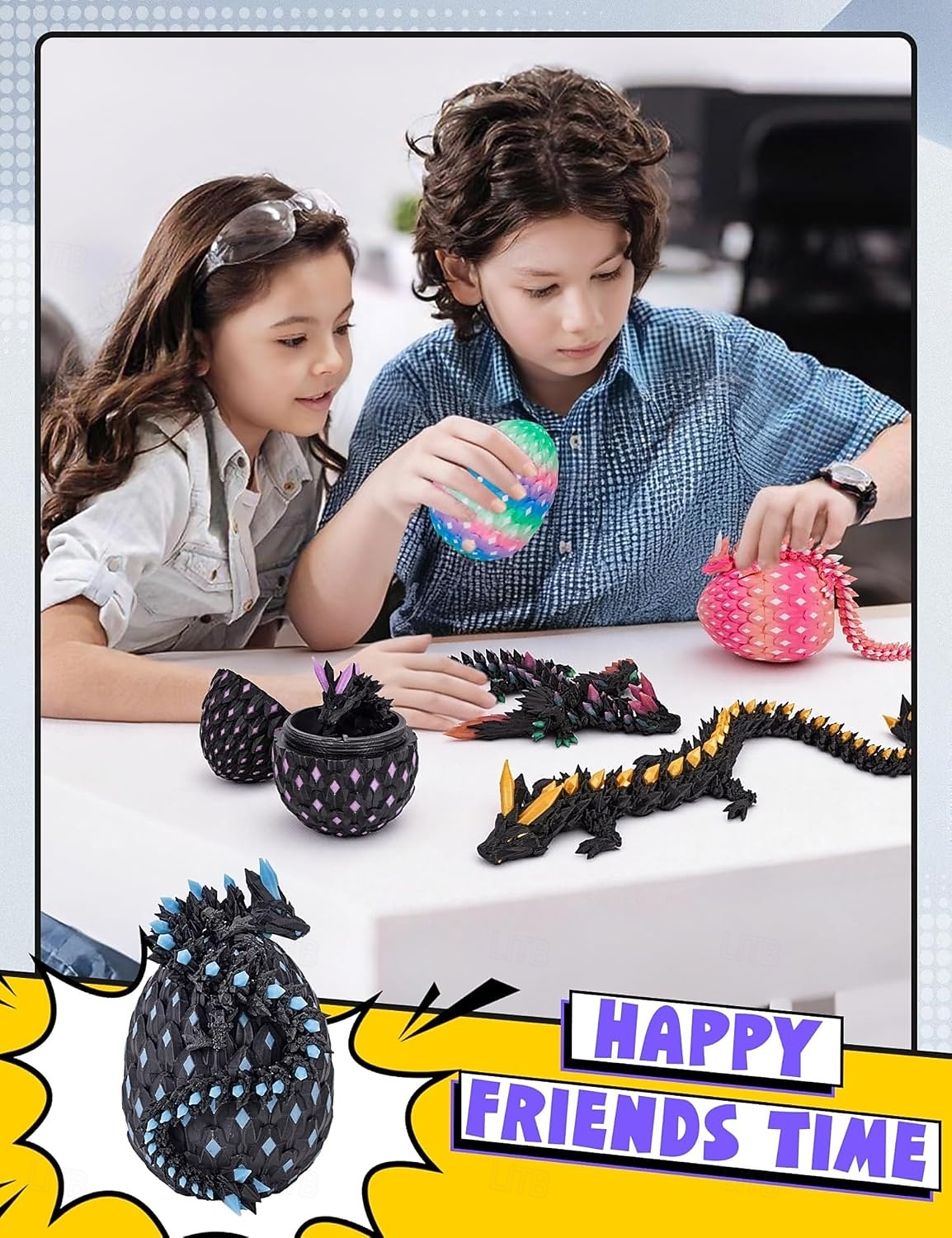 Easter 3D Printed Dragon Eggs Glow in The Dark Articulated Dragon Toys Cool Dino Fidget Toy Animals Dinosaur Eggs Stocking Stuffers for 4-6 5-7 8-12 Teens Girls Kids Boys Kids 2026 - $21.99 –P7
