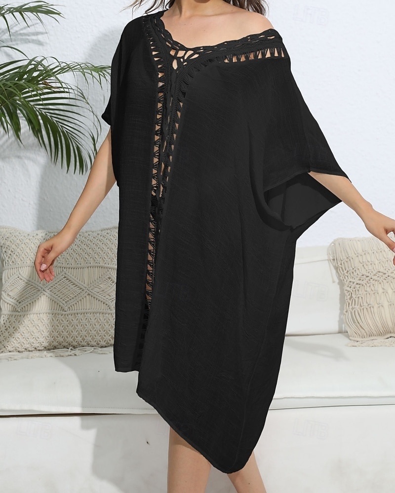 Dámské Plavky Přehozy Šaty do vody Sleva až 30% Plavky Vystřižený prázdniny Oblečení na pláž Pevná barva Do V Krátké rukávy Plavky 2026 - $27.99 –P11