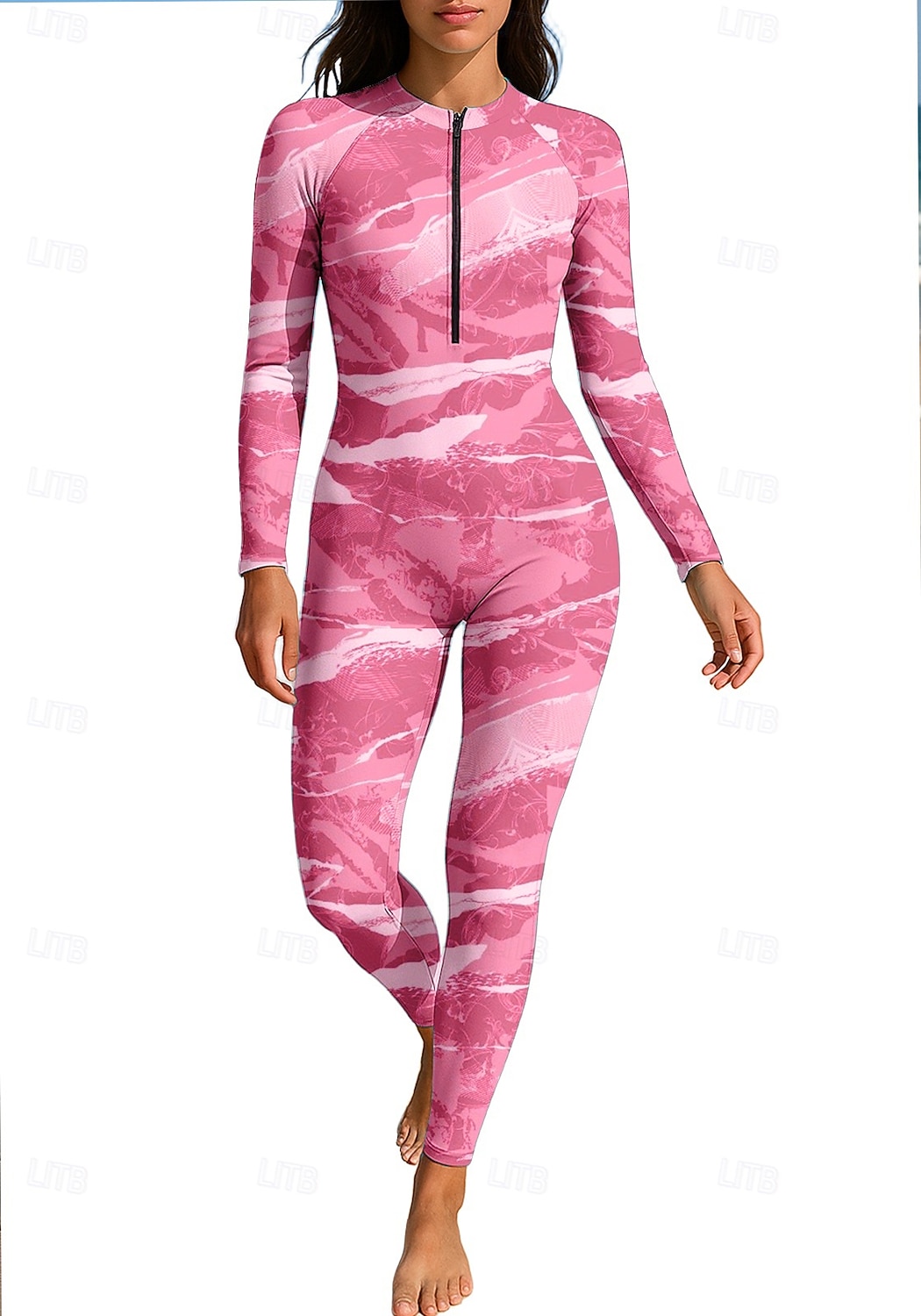Pentru femei Bariere Iritatie Costume de baie pentru tot corpul Costum Scufundări din Piele Gradiant Fermoar Față Picior pe toată lungimea Spandex UPF50+ Uscare rapidă Înaltă Elasticitate Manșon Lung 2026 - $49.99 –P5
