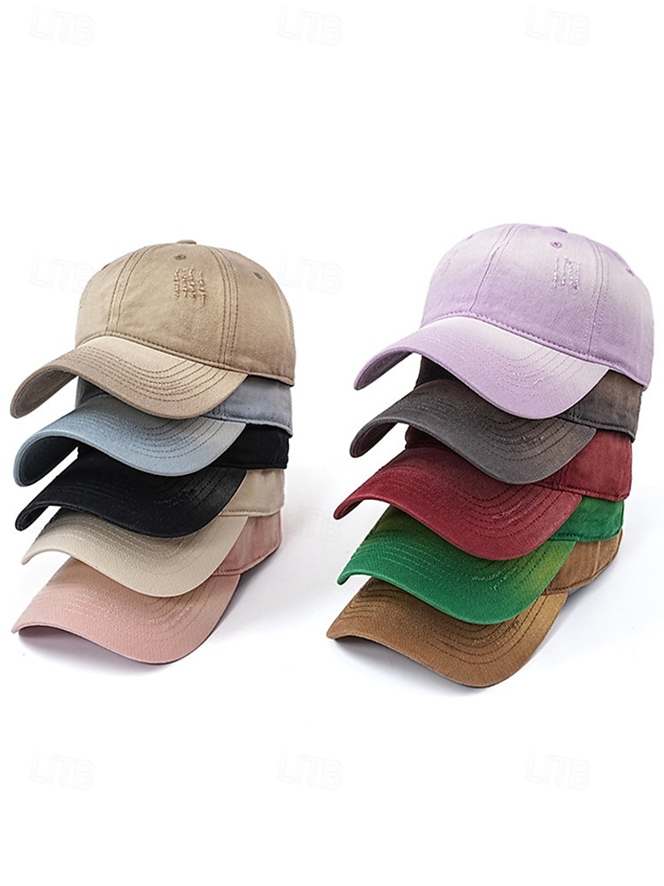 czapka baseballowa z bawełny z gradientem, unisex, ze zniszczonym wzorem, dostępna w wielu kolorach, idealna na dzień św. Patryka i do noszenia na co dzień 2026 - $14.99 –P4