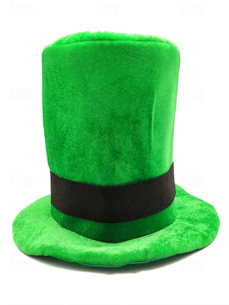 2026年 男性用の聖パトリックの日のレプラコーン帽子と偽のひげのセット、取り外し可能な偽のひげが付いた緑のアイルランドの衣装のトップハット、柔らかいポリエステル素材、パレード、パーティー、フェスティバルの衣装に使えるマルチカラーオプション  コレクション – $19.99 –P7