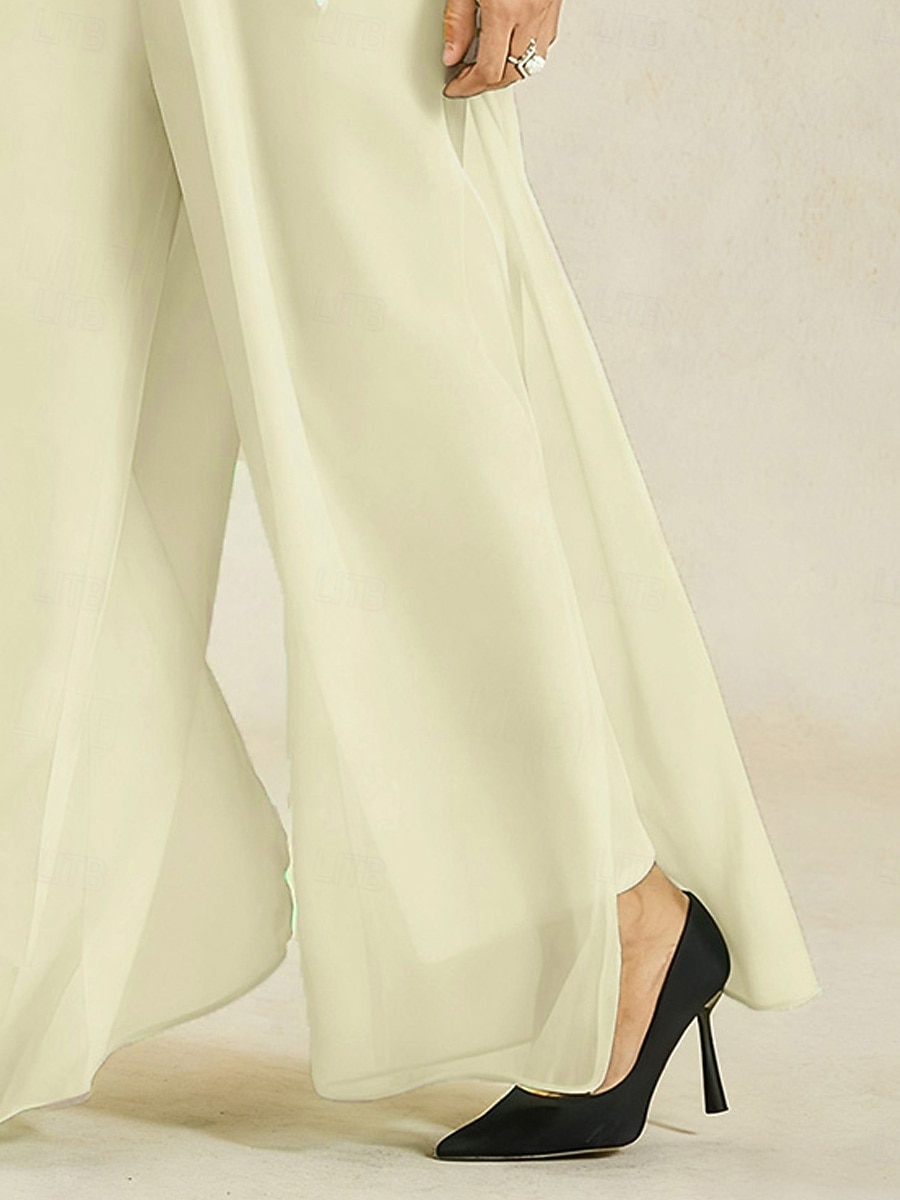 Mulheres Perna larga Elegante Comprimento total Cintura Média Côr Sólida Cintura elástica Confortável Com Stretch Diário Trabalho Dia a Dia Adamascado Verão Primavera Outono de 2026 por $54.99 –P2