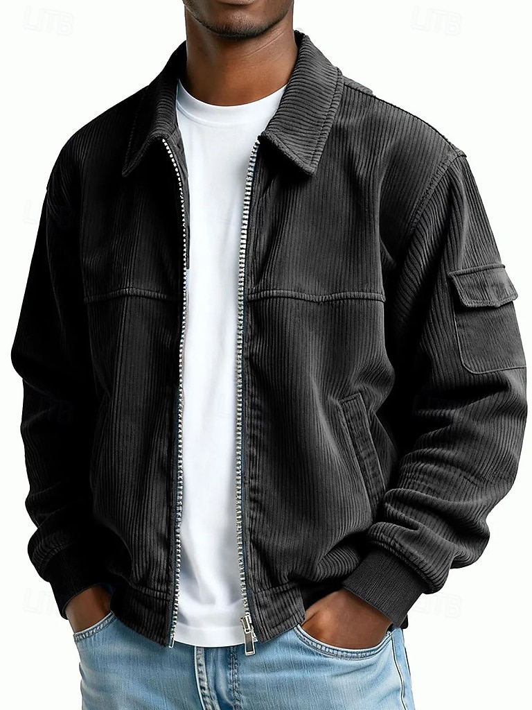 Ανδρικά Κοτλέ σακάκι Causal Καθημερινά Τσέπη Φθινόπωρο Χειμώνας Συμπαγές Χρώμα Βίντατζ Καθημερινά Κολάρο Πουκαμίσου Κανονικό Μαύρο Πράσινο Ανοικτό Βαθυγάλαζο Σκούρο πράσινο Καφέ Σακάκια 2026 - $20.99 –P5