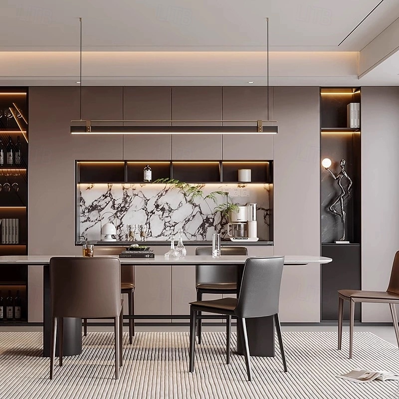 Klassische, lineare Pendelleuchte, 100 cm, modernes Design im Mid-Century-Stil, minimalistische Vintage-Pendelleuchte für Küche, Wohnzimmer und Restaurant. 2026 - $599.99 –P4