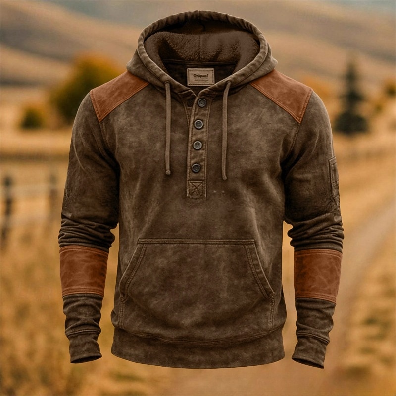 Pánské Kapuce Svetrová mikina s kapucí Mikina s kapucí Hnědá Trávová zelená Kapuce Bez vzoru Slátanina Klokaní kapsa Sporty a outdoor Ležérní Denní Polyester Vinobraní Šik ven Chladný Zima Oblečení 2026 - $34.99 –P1