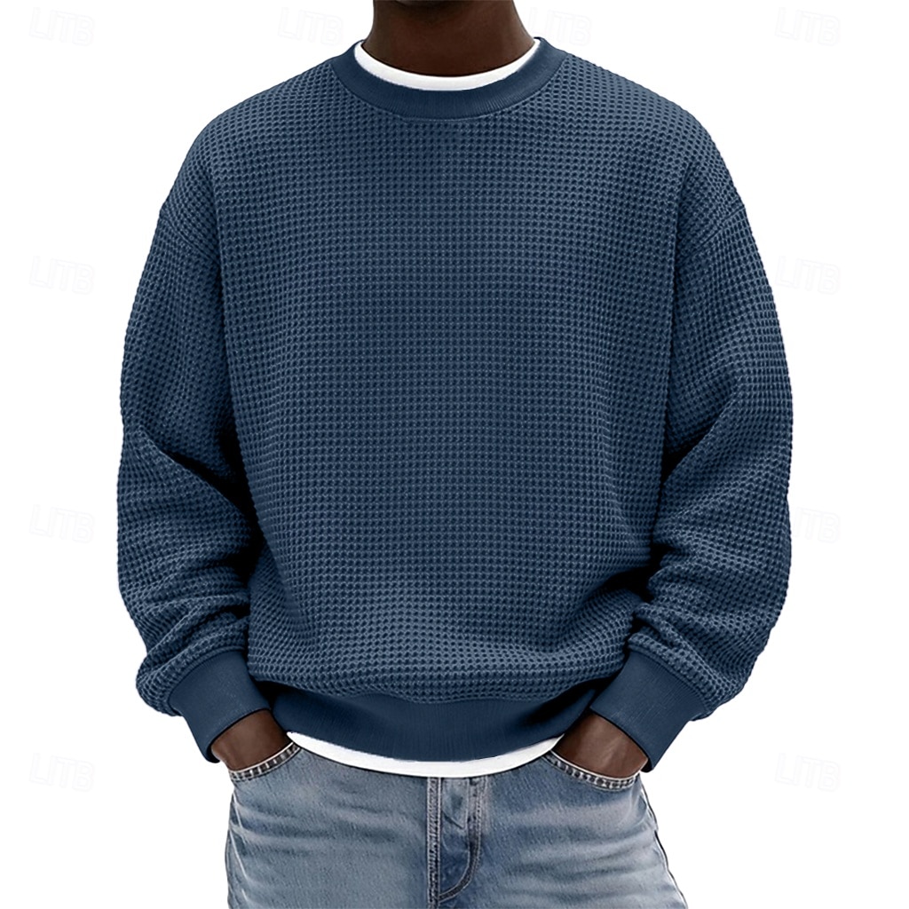 Férfi Pulóver Gofris pulóver Pulóver kapucnis pulóver Vörösbor Fekete Fehér Világoszöld Sötétkék Terített nyak Sima Texturált Hétköznapi Napi Sport & Szabadtéri Poliészter Utcai sikk Menő Sportruházat 2026 - $24.99 –P9