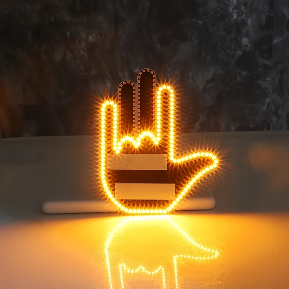 אור מחוות אצבע לרכב רב תפקודי אזהרת רכב אור נגד התנגשות מאחור אור מחוות יד אינטראקטיבית אור רכב led מחוות אצבע אור לחלון אחורי כיף אינטראקטיבי led מחוות h 2026 - $21.99 –P2