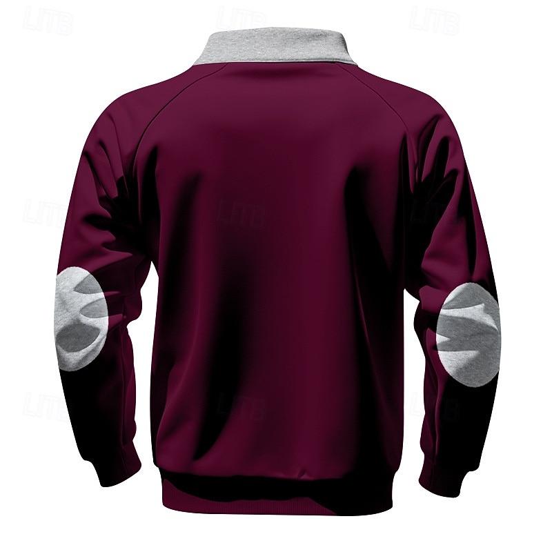 Voor heren Sweatshirt Stoppen Sweatshirt met kwartrits Zwart Wijn Marineblauw Lichtgrijs Donkergrijs Halve rits Kleurenblok Zak Casual Dagelijks Sport & Outdoor Polyester Streetwear Basic Casual 2026 - $27.99 –P14