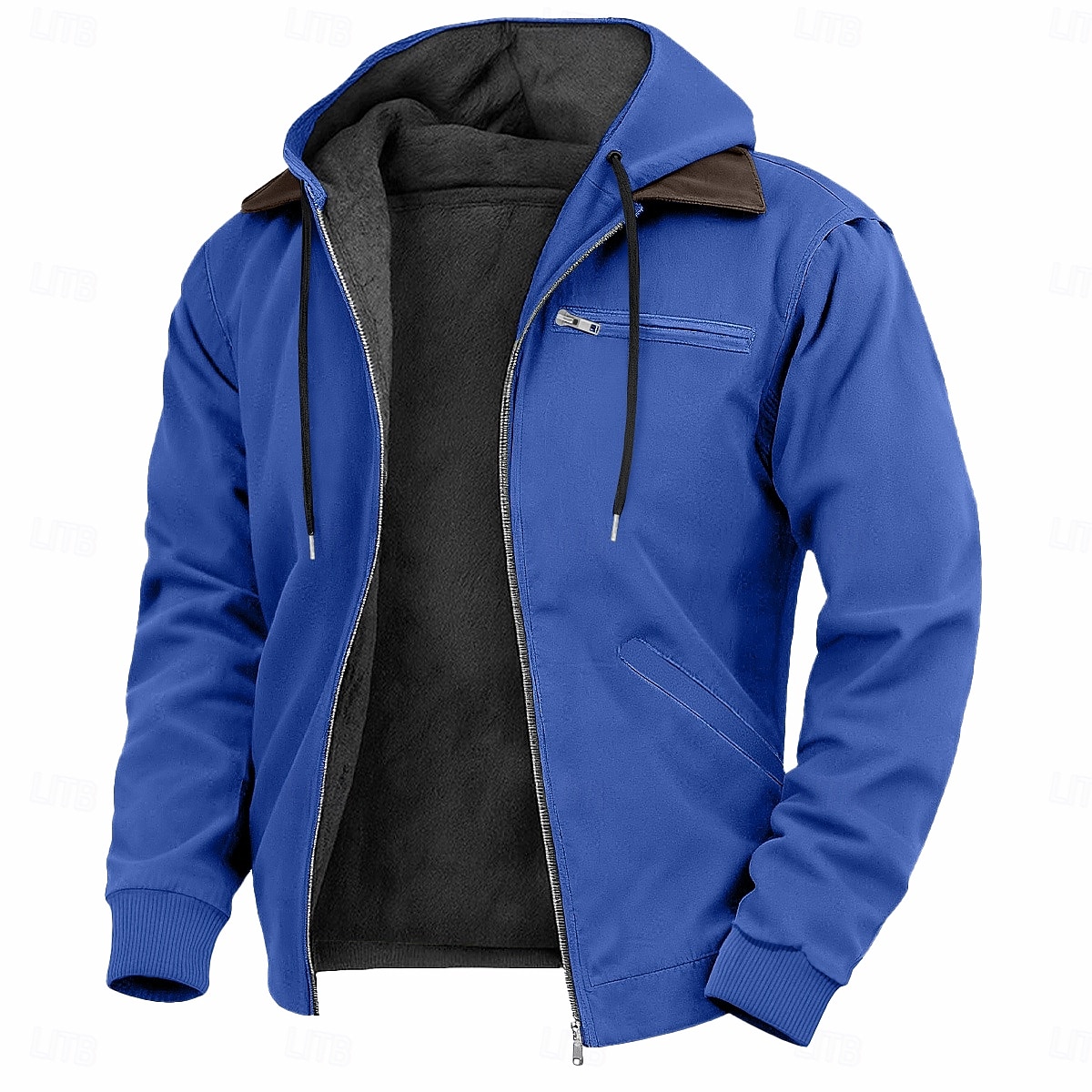 Per uomo Felpa con cappuccio Felpa con cappuccio a zip intera Felpa con cappuccio in pile Felpa con cappuccio foderata in pile Blu Marrone Verde Grigio Con Cappuccio Semplice Cerniera Sport & Outdoor del 2026 a $45.99 –P6