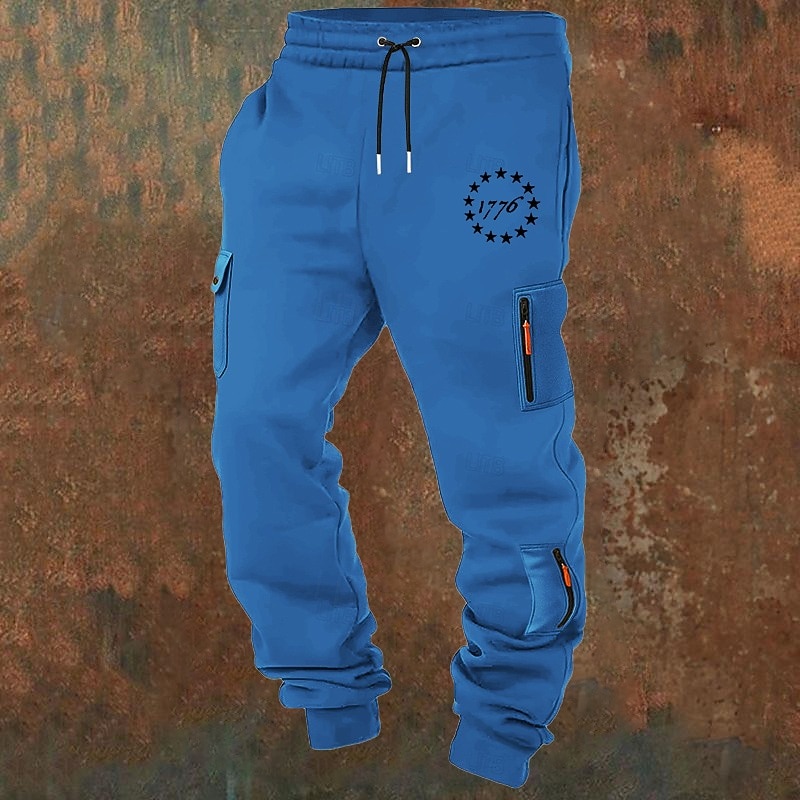 Homme Pantalons Cargo Joggings Pantalon Jogger Pantalons Cordon de serrage Avec Poches Taille Élastique Drapeau Américain Confort Respirant Occasionnel Quotidien Extérieur Mode Style Classique Noir de 2026 ? $26.99 –P1