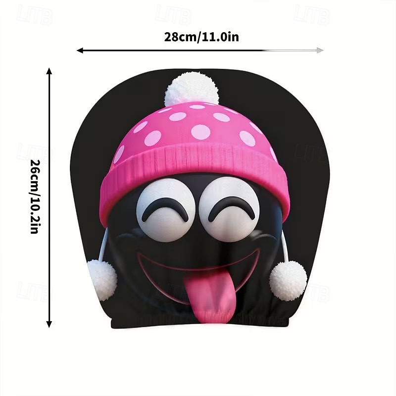 2 قطعة من أغطية مسند رأس السيارة المطبوعة عليها قبعة عيد الميلاد المدهشة، ديكور السيارة، بدون حشو، سهلة التركيب والغسل، مناسبة للسفر لمسافات طويلة لتخفيف التعب، ديكور سيارة مضحك مثالي 2026 - $9.49 –P18