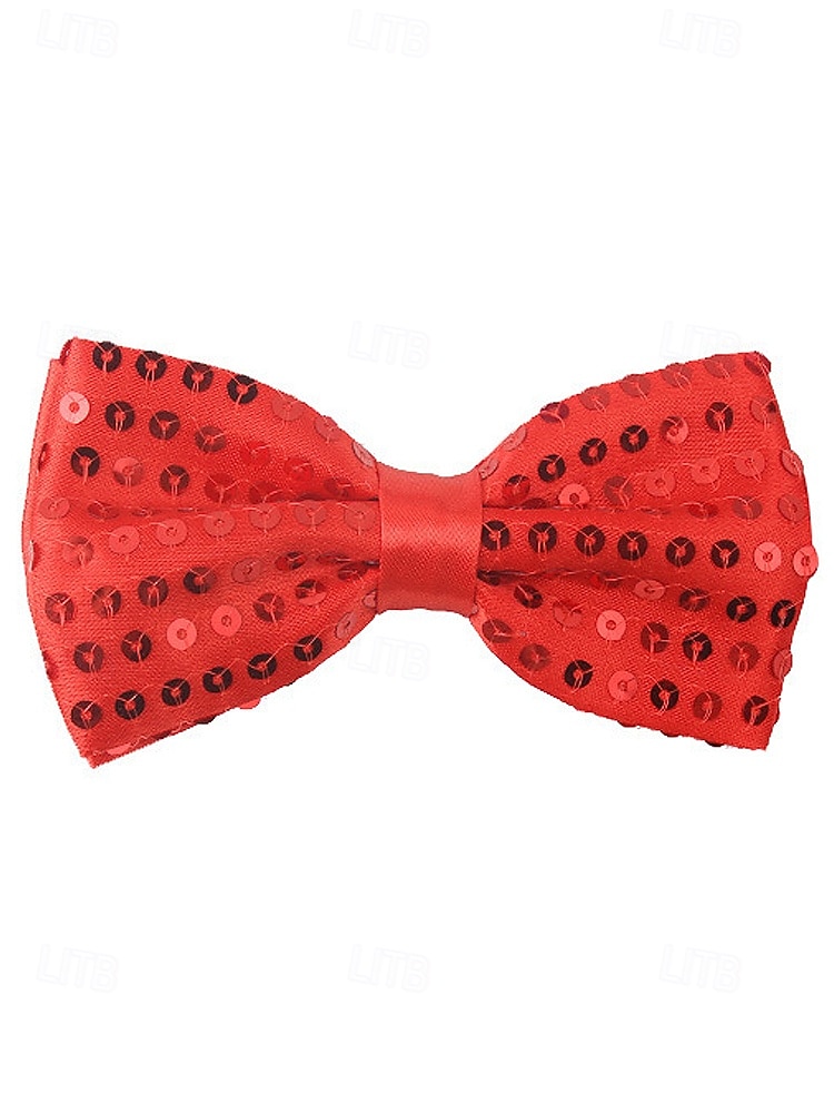 Men's Sequin Bow Tie, Polyester Material, Available in Multiple Colors, Perfect for Carnival & Masquerade Balls, Fun & Festive Accessory 2026 - $11.99 –P6