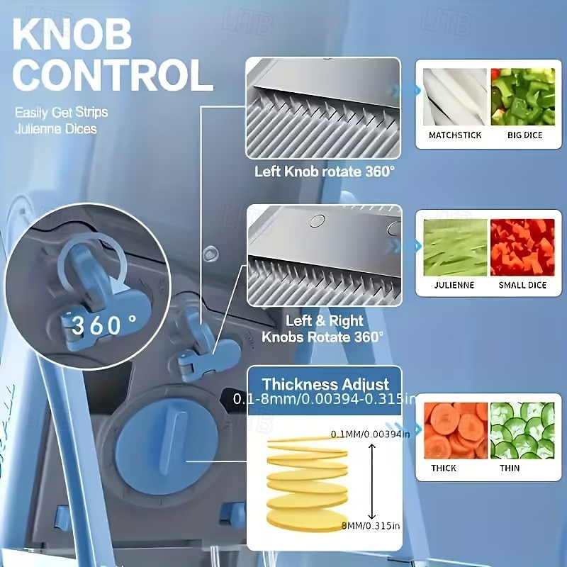 Adjustable-Thickness Manual Slicer Multi-Function Vegetable Slicer and Chopper Set - Manual Slicer Meat Grinder with Container Perfect for Kitchen Prep Work 2026 - $49.99 –P4