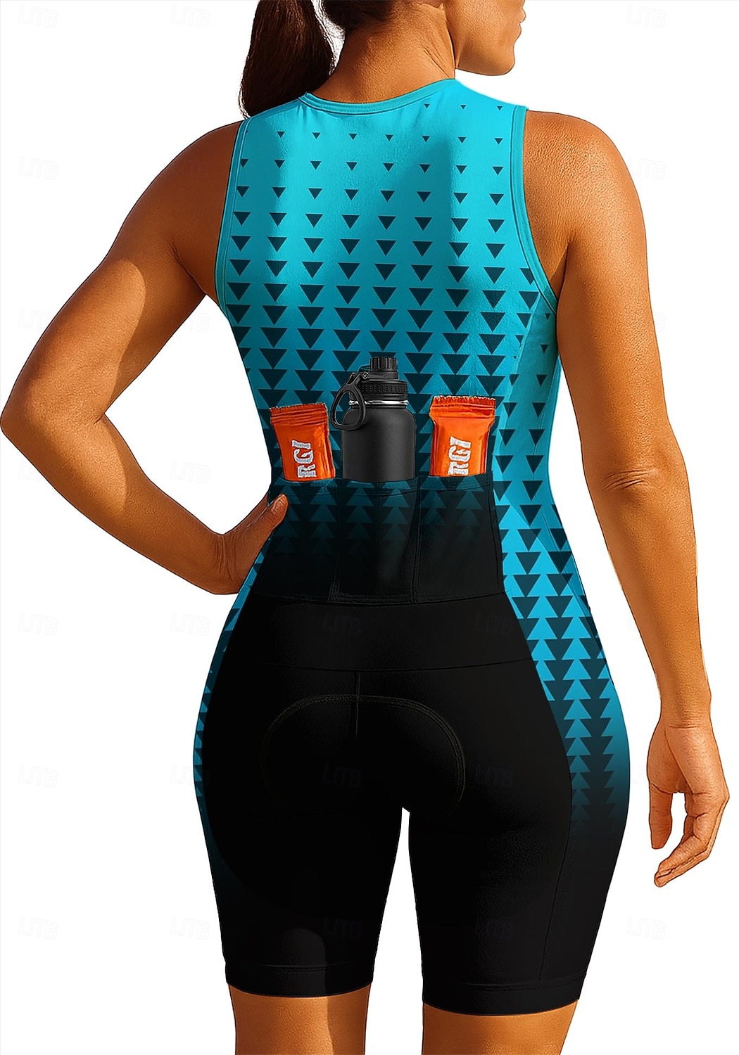 Per donna Maglia da Ciclismo Tuta da triathlon Maglia da downhill Senza Maniche Estate Primavera Autunno Blu Geometrico Sfumatura Bicicletta Protezione solare Resistente ai Raggi UV Cuscinetto 3D del 2026 a $44.99 –P2