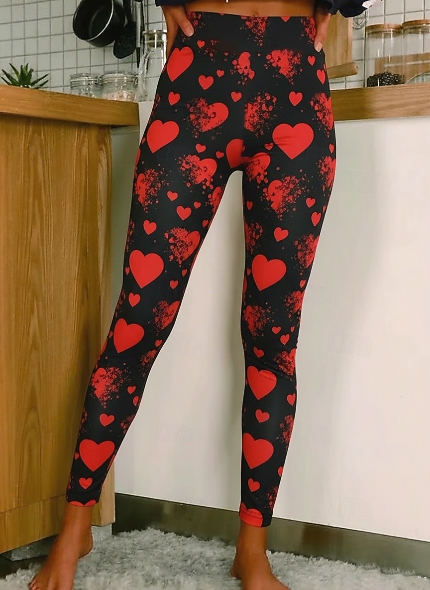 Dames Leggings Gezellige leggings Vakantie Casual Volledige lengte Hoge taillePantsValentijnsdag Hart Grafisch Opdrukken Comfort Comfortabel Rekbaar Casual Dagelijks Vakantie Wit Blozend Roze Rood 2026 - $20.99 –P1