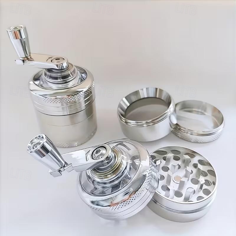 Robuuste handmatige zinken kruidenmolen en -vergruizer, draagbare kruidenmolen met handslinger voor thuis, in de keuken, op de camping en in restaurants. Ideaal voor specerijen, kruiden, koffie en 2026 - $15.99 –P8