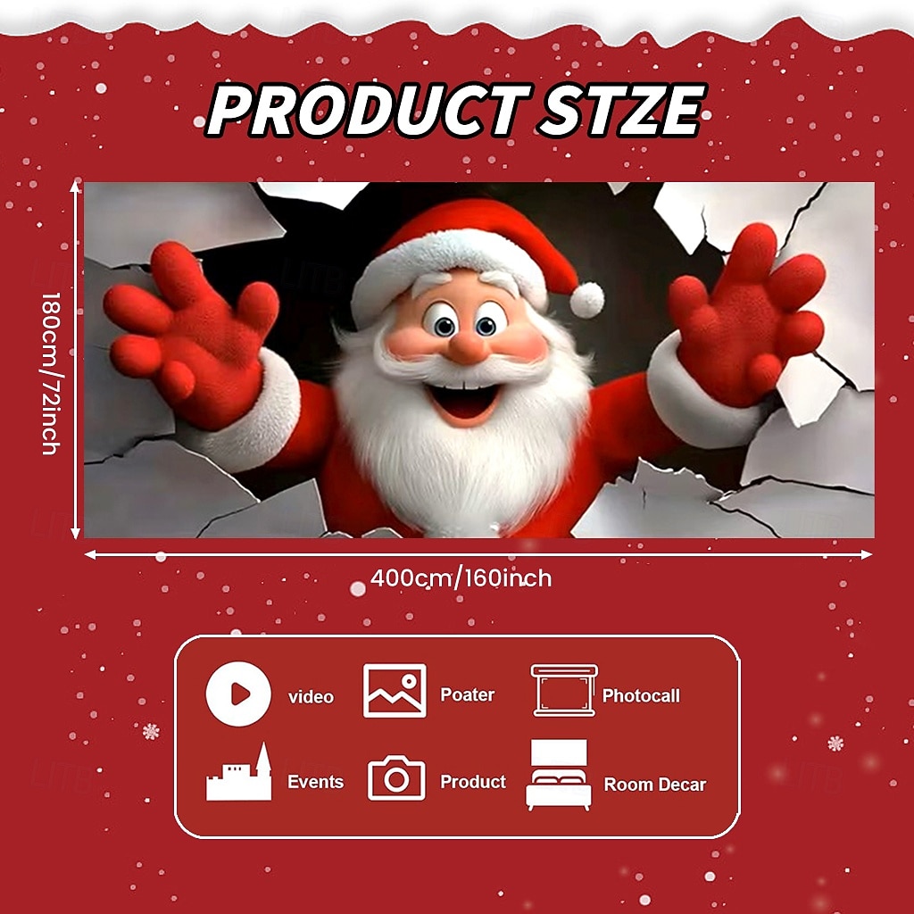 Christmas Garage Door Cover Santa Claus Breaking Through Wall Large Hanging Backdrop Outdoor Holiday Wall Banner Yard Home Festive 3D Party Decoration Seasonal Christmas Scene 2026 - $19.99 –P3