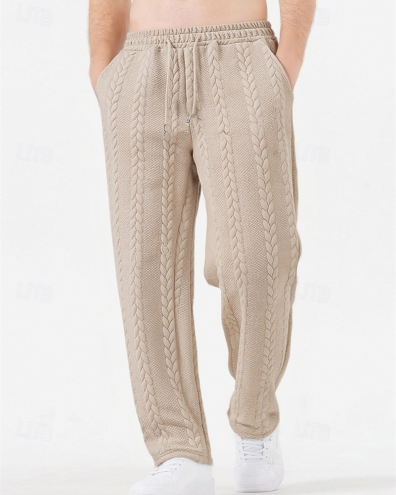 Voor heren Joggingbroeken Broek Joggingbroek met rechte pijpen Jacquard Trekkoord Zak Effen Comfort Zacht Casual Dagelijks Buiten Vakantie Modieus Zwart Oranje Micro-elastisch 2026 - $24.99 –P14