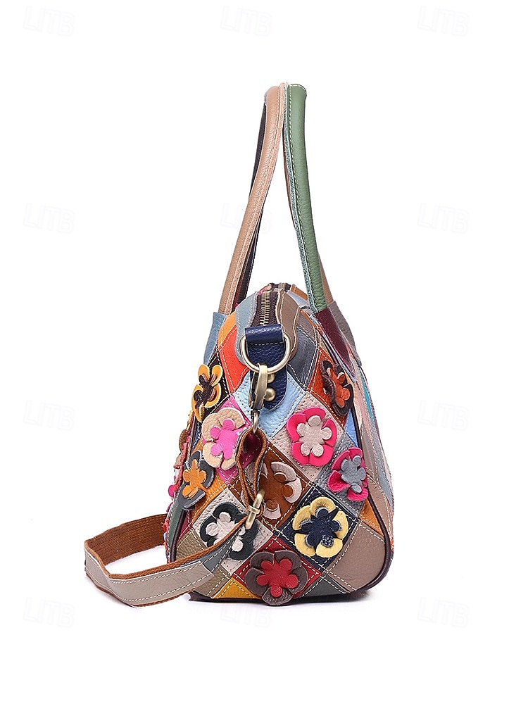 női valódi bőr kézitáska, többirányú hordozási lehetőségekkel, 3D virágdíszítéssel, stílusos és funkcionális mindennapi használatra vagy különleges alkalmakra 2026 - CAD $76.07 –P5