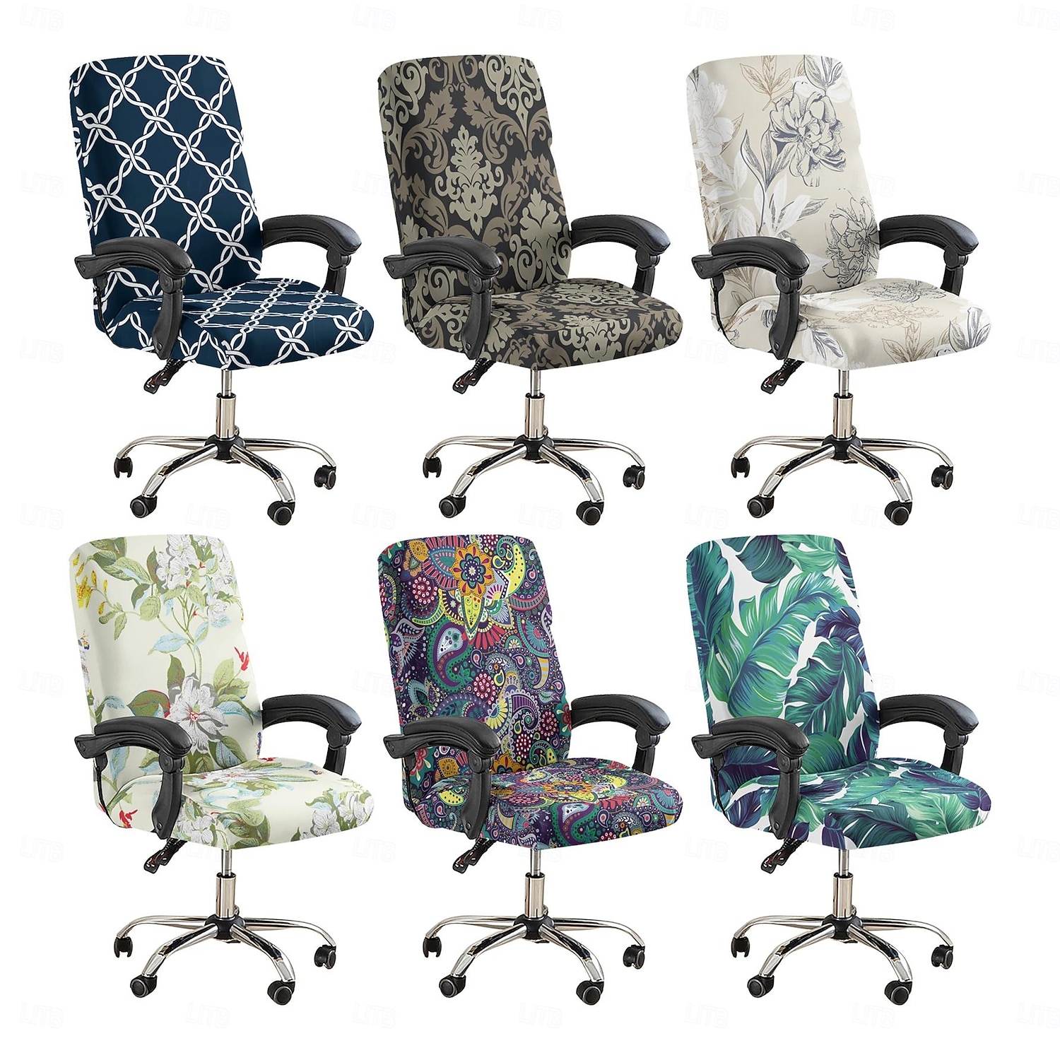 Capa protetora para cadeira de escritório, capa para banqueta, capa para cadeira dobrável com estampa geométrica, capa protetora elástica de poliéster para casa, escritório e sala de estar. de 2026 por $17.99 –P1