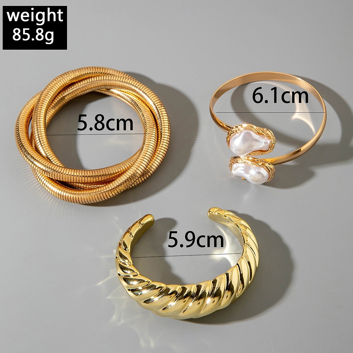 Samba Accessories Boho Gold Tone Stackable Bracelets - Faux Pearls, Wide Cuffs, and Geometric Charm Bangles for Womenl Performance Costume 2026 - $9.49 –P11