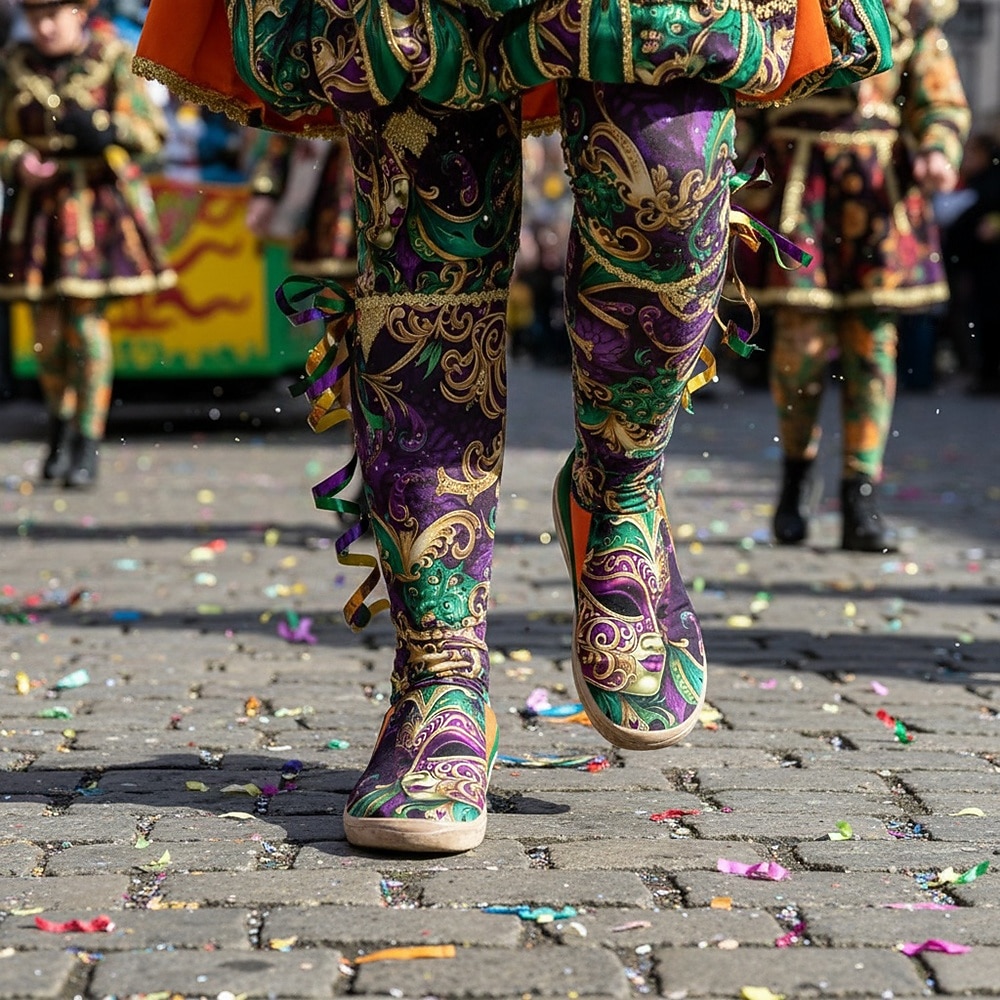 Scarpe slip-on a punta larga da donna per il Mardi Gras – Suola interna morbida e imbottita stampa artistica di maschera veneziana scarpe festive artistiche per parate costumi uscite casuali e del 2026 a $54.99 –P1