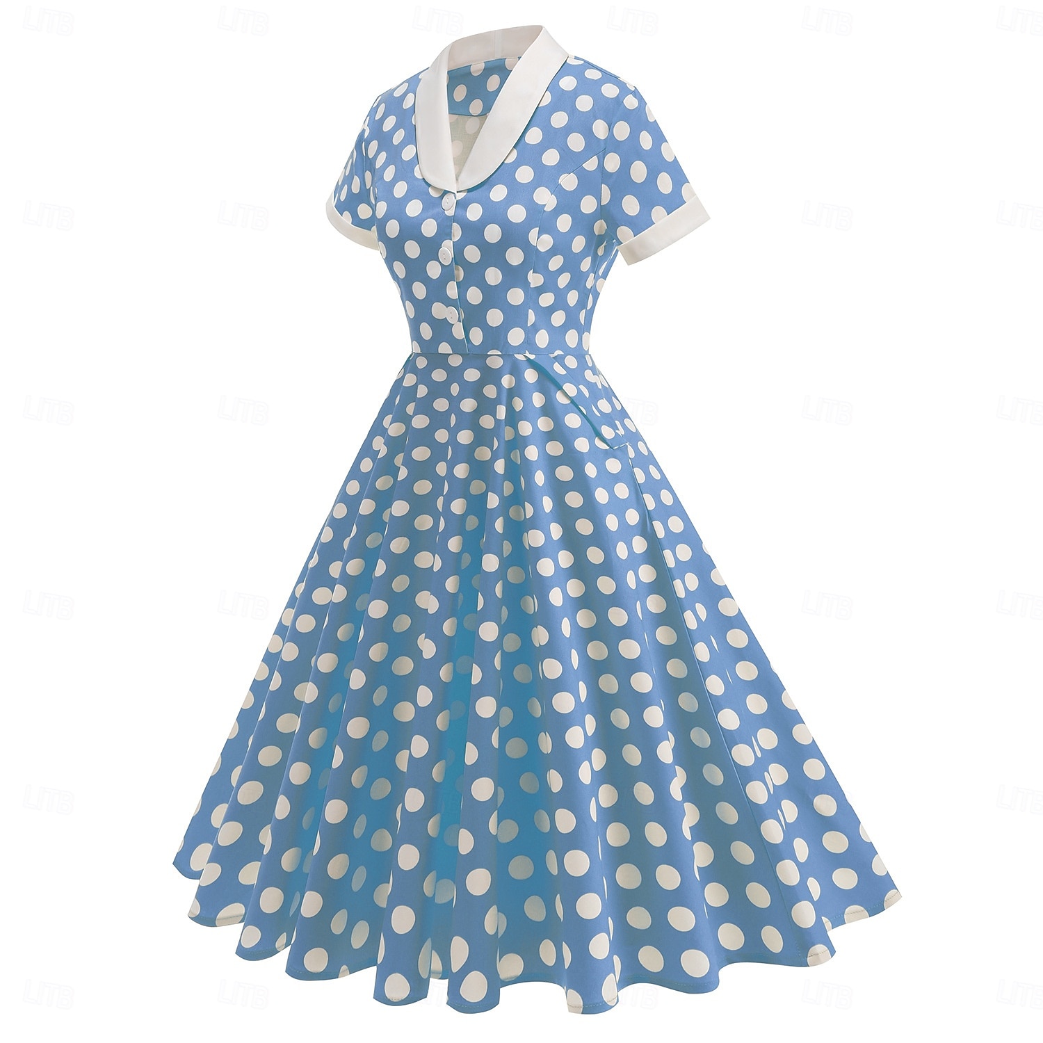 1950-es Retró Rockabilly Déli Swing ruha Flare ruha Rövid ujjú Pöttyös Karcsúsított Jelmez Női Farsang Valentin nap Hétköznapi Hazaérkezés Retro témájú buli Felnőttek Ruha Tavaszi nyár 2026 - $55.99 –P8