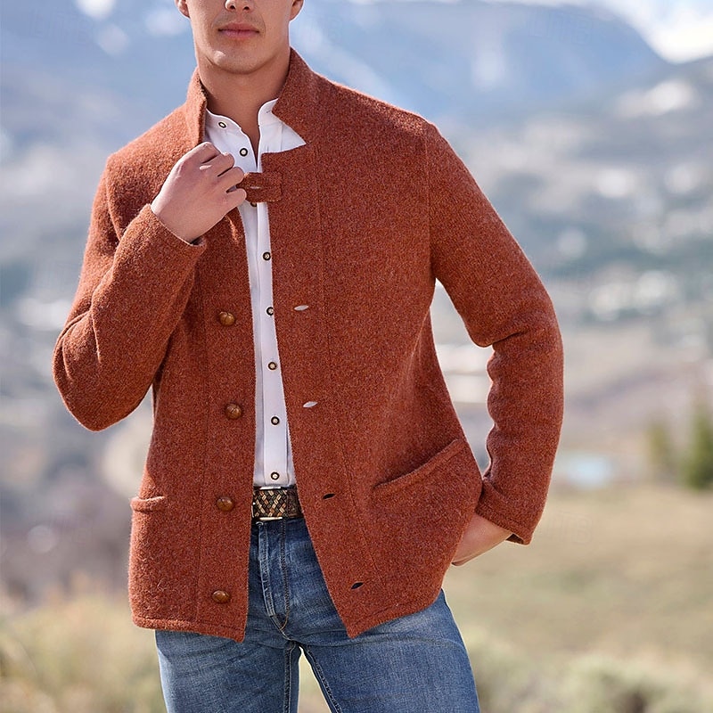 Ανδρικά Σακάκι Casual Jacket Καθημερινά ΕΞΩΤΕΡΙΚΟΥ ΧΩΡΟΥ Τσέπη Φθινόπωρο Φθινόπωρο & Χειμώνας Σκέτο Κομψό στυλ street Στυλάτο Όρθιος Γιακάς Κανονικό Πορτοκαλί Πράσινο του τριφυλλιού Σκούρο μπλε 2026 - $48.99 –P1