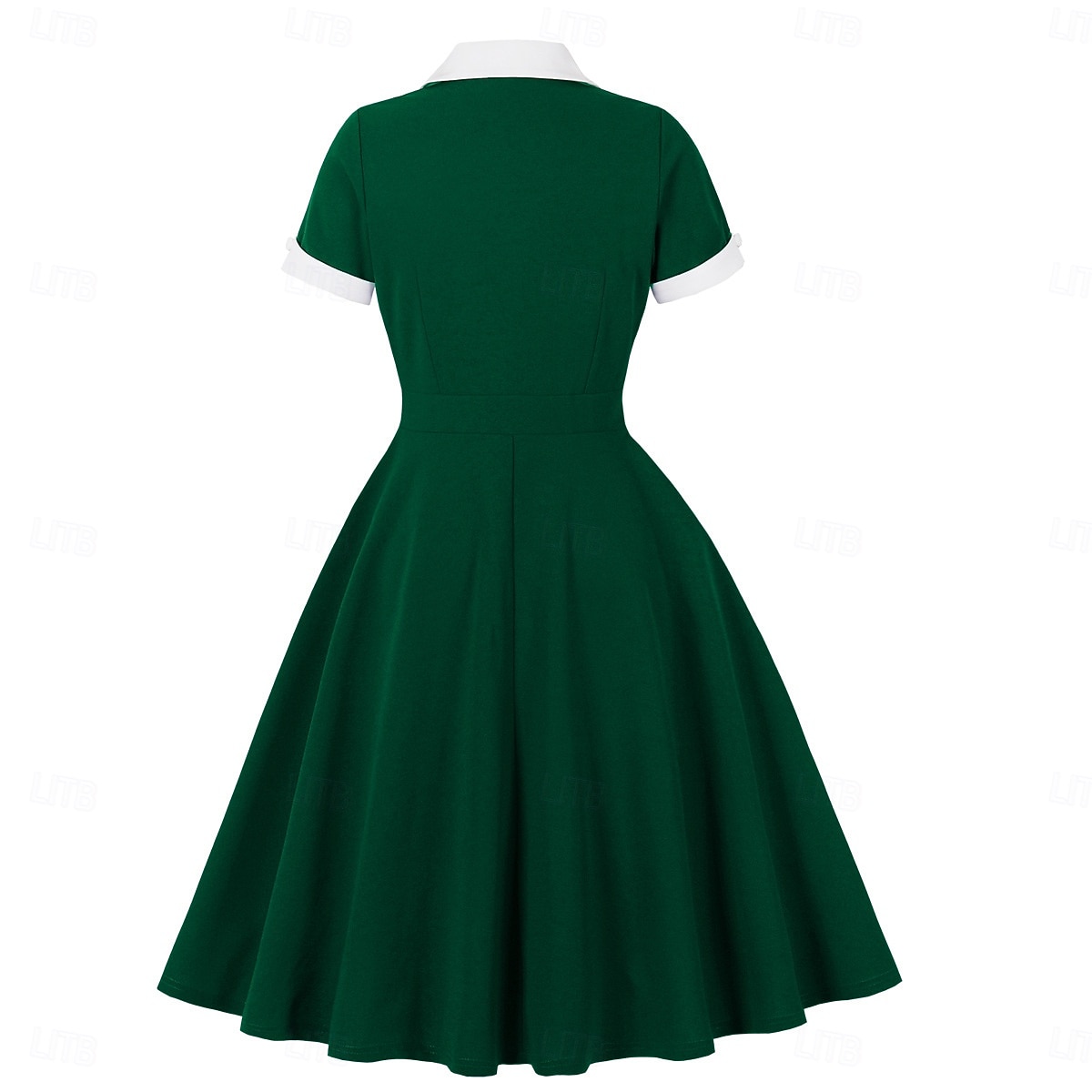 1950-tallet Retro / vintage Kjoler Swing kjole Korte ermer Helfarge Kostyme Dame Karneval Maskerade Dagligdagstøy Utdrikningslag Voksne Kjole 2026 - $42.99 –P12
